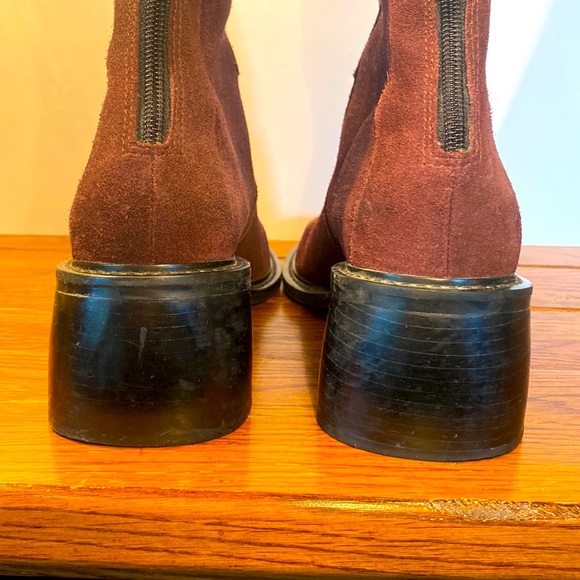 Tommy Hilfiger Wedge-Heeled PURPLE SUEDE Zip-Back Boots - Picture 4 of 10